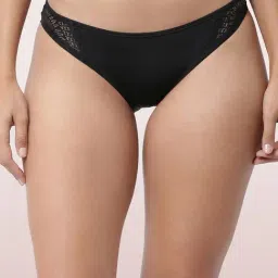 Enamor Black Self Design Bikini Panty-36