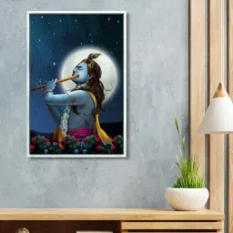 999Store Navy Canvas Wall Painting Panel With Fibre Frame-15