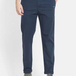 Octave Blue Cotton Regular Fit Trackpants-image-29