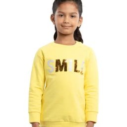 Under Fourteen Only Kids Yellow Embellished Full Sleeves Sweatshirt-image-47