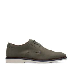 Clarks Men's Malwood Plain Olive Derby Shoes-image-9