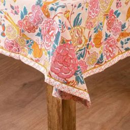 Damask Rose Pure Cotton Blush Pink Print & Pattern Table Covers-image-58
