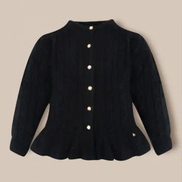 Cherry Crumble Girls Black Flared Fit Sweater-image-28