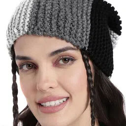 Magic Needles Men Self Design Colourblocked Acrylic Beanie-image-98