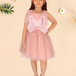 Cutecumber Kids Peach Embellished Dress-picture-43