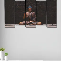 Myntra Elegant Homes Copper-Toned & Black 5 Pieces Buddha Religious Wooden Wall Art-image-82