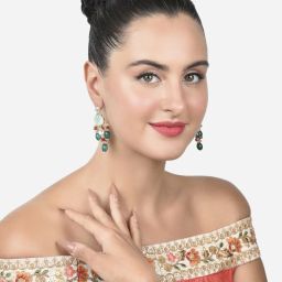Zaveri Pearls Multicolor Stones & Beads Ethnic Drop Earrings-ZPFK15383 image 4