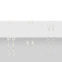 Zaveri Pearls Set of 24 Silver Tone Classy Stud & Drop Earrings-ZPFK17740 image 2