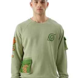 The Souled Store Official Naruto: The Chosen One Green Graphic Print Oversized Sweatshirt-image-49