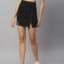 Anai Black & White Cotton Printed Skirt-image-3