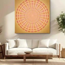 999Store Brown Canvas Colorful Ram Naam Mandala Painting-image-91
