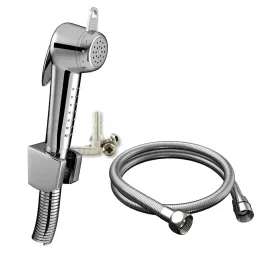 RN ABS Chrome Finish Health Faucet Set with 1.5 m Connecting Pipe Length, 5410-17