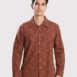 Ivoc Men Brown Printed Casual Shirt-image-39