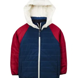 Cherry Crumble By Nitt Hyman Kids Navy & Red Color Block Pattern Reversible Jacket image 3