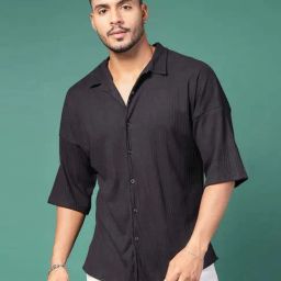 Rigo Black Loose Fit Shirt-image-77