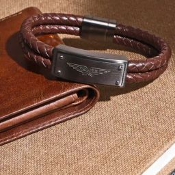 Police Logo Plaque Bracelet for Men-12