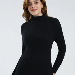 Monte Carlo Black Blend Wool Solid Sweater-picture-37