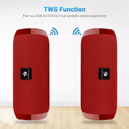 Zebronics 10W Red Wireless Portable Speaker with RGB Lights, Zeb-Action image 2