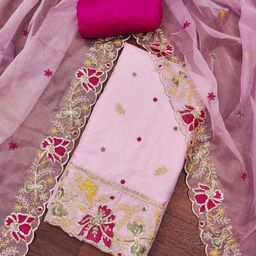 Maroosh Embroidered Organza Unstitched Dress Material-image-43