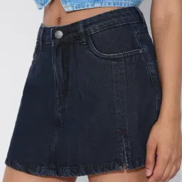 The Souled Store Blue Cotton Regular Fit Denim Shorts-image-67