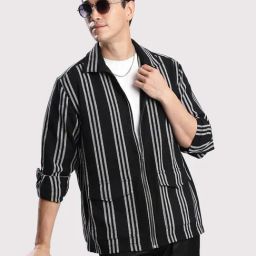 Ivoc Men Striped Open Front Jacket-6