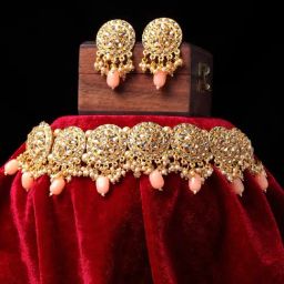 Panash Gold Plated & Kundan Studded Handcrafted Jewellery Set-image-27