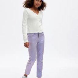 GAP Girls Purple Cotton Solid Jeans-image-44