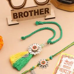 NVR Green Pearls Bhaiya Bhabhi Thread Rakhi, Combo for Rakshabandhan-14