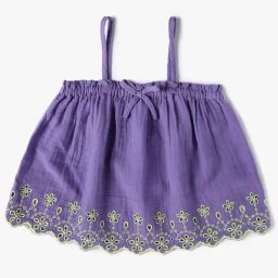 GAP Girls Purple Cotton Embroidery Top-image-71