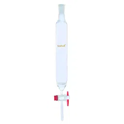 Biohall 50 x 600 mm Clear Chromatographic Column With Indentations and PTFE Stopcock, BLS.CC.20 image 1