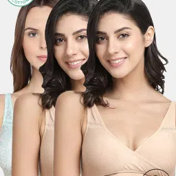 Inner Sense Multicolor Full Coverage Maternity Bra - Pack of 3 image 1