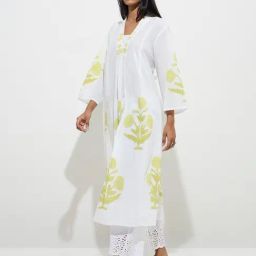 Utsa by Westside Green Buta Printed Cotton A-Line Kurta-29