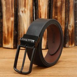 Louis Stitch Black Leather Reversible Belt for Men-image-45