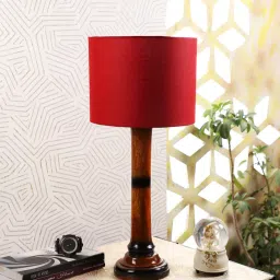 Tucasa NTU-155 B-22 Table Lamp with Wood Base (Red) image 5