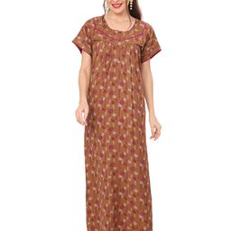Ms.Lingies Women Printed Maternity Maxi Nightdress-image-85