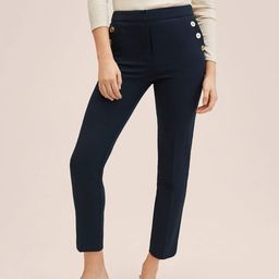 MANGO Women Navy Blue Cropped  Trousers-image-66