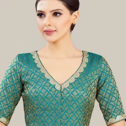 Studio Shringaar Embroidered V-Neck Readymade Saree Blouse-40