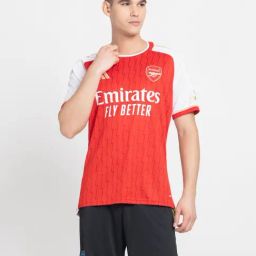 Adidas Red Slim Fit Printed Arsenal Jersey-image-38