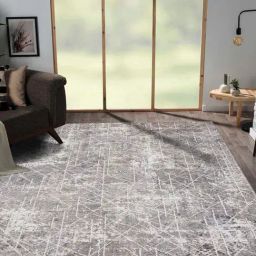 Obsessions Grey & Cream Abstract Carpet - Large-image-96