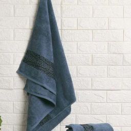 Spaces Aurum Blue Cotton 500 GSM Bath Towel,Kitchen Towel & Large Towel - Set of 3-image-17