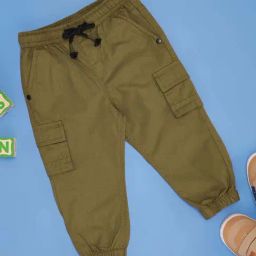 Pantaloons Baby Kids Burnt Olive Cotton Regular Fit Jogger-image-52