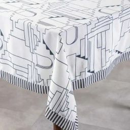 freedom tree Stepwell Pure Cotton Grey Print & Pattern Table Covers image 3