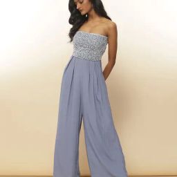 Label Ritu Kumar Blue Embroidered Maxi Jumpsuit-picture-12