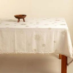Freedom Tree Gold Brahmakamal Cotton Big Table Cover-35