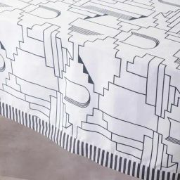 freedom tree Stepwell Pure Cotton Grey Print & Pattern Table Covers image 2