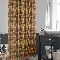 ArtzFolio Green & Orange-Colored Printed Waterproof Shower Curtains-image-93
