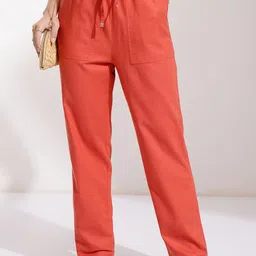 Tokyo Talkies Women Solid Mid-Rise Regular Trousers-picture-7