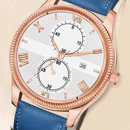 DOUBLERUN Men Dial & Leather Straps Analogue Multi Function Watch H05N5103-2