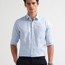 Arrow Liberty Classic Fit Vertical Striped Pure Cotton Formal Shirt-picture-15