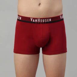 Van Heusen Sport Regular Fit Plush Back Elasticized Waistband Double Layer Gusset Trunks - Deep Red-picture-7